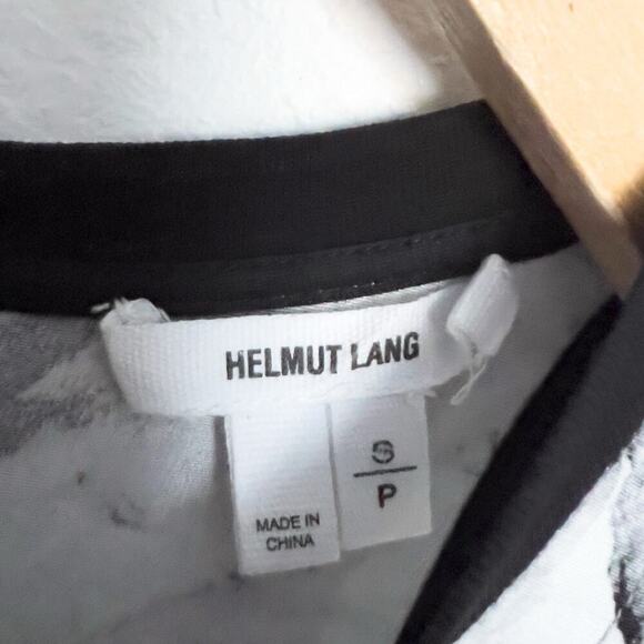 Helmet Lang Tank Top Small Mable Abstract Black Grey Silk Zipper - Picture 4 of 7